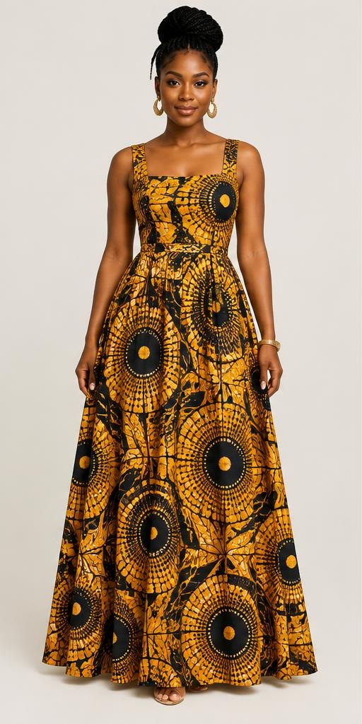 Amara Ankara Maxi Dress